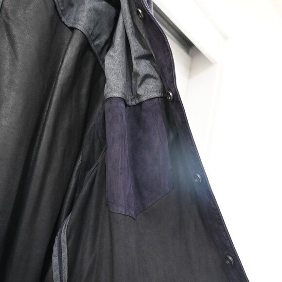 Vince Size XL 100% Goat Leather Suede Button Down Shirt - Picture 5 of 10